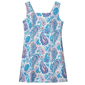 Talbots Fresco Paisley Coastal Chic Dress Womens Sz 16W Wedding Guest Preppy